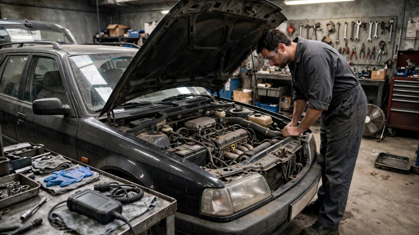 Werkstattprüfung eines gebrauchten Dieselmotors