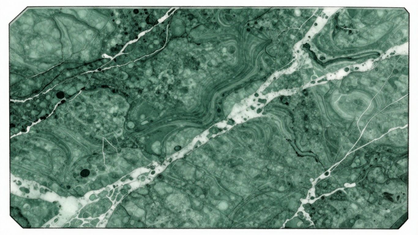 Ming Green marble slabs with green and white veins.