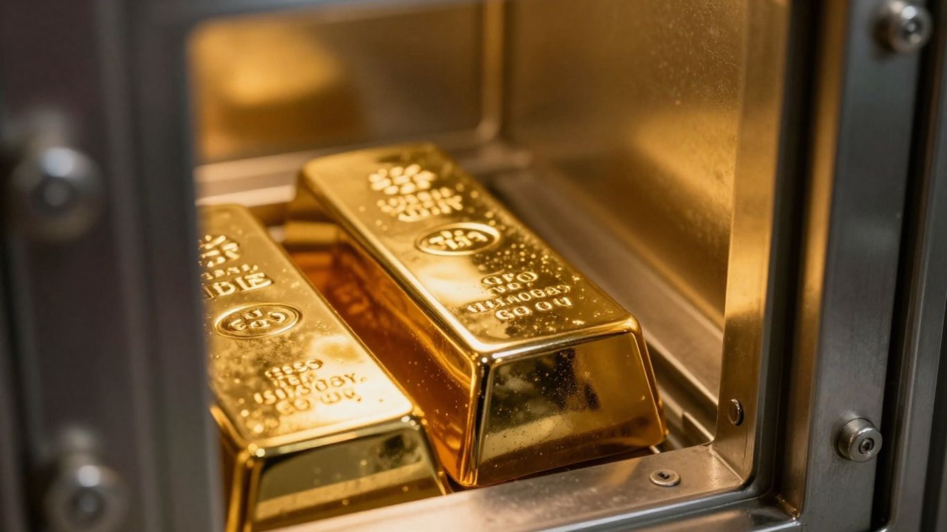 安全保险库中的金条。