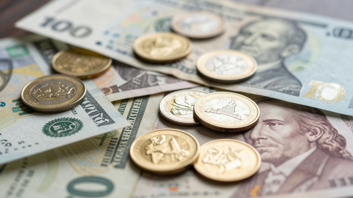 Banknotes and gold coins for sale
