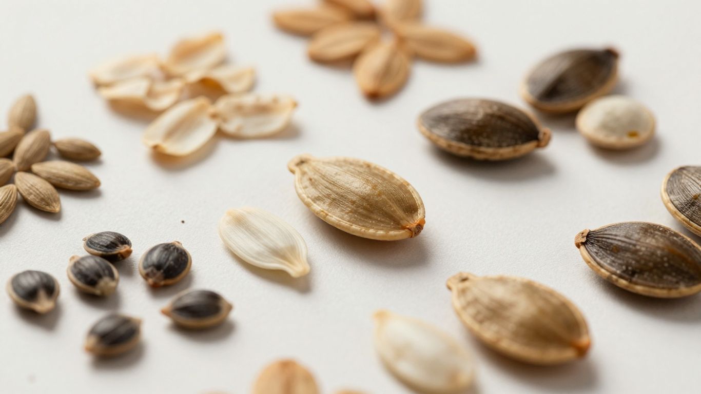 Samen auf hellem Untergrund für Keimtest