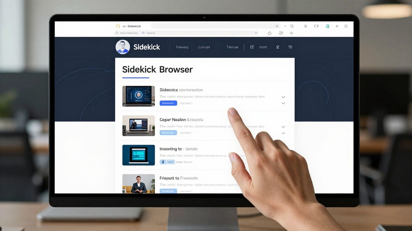 Sidekick Browser interface on a computer screen.