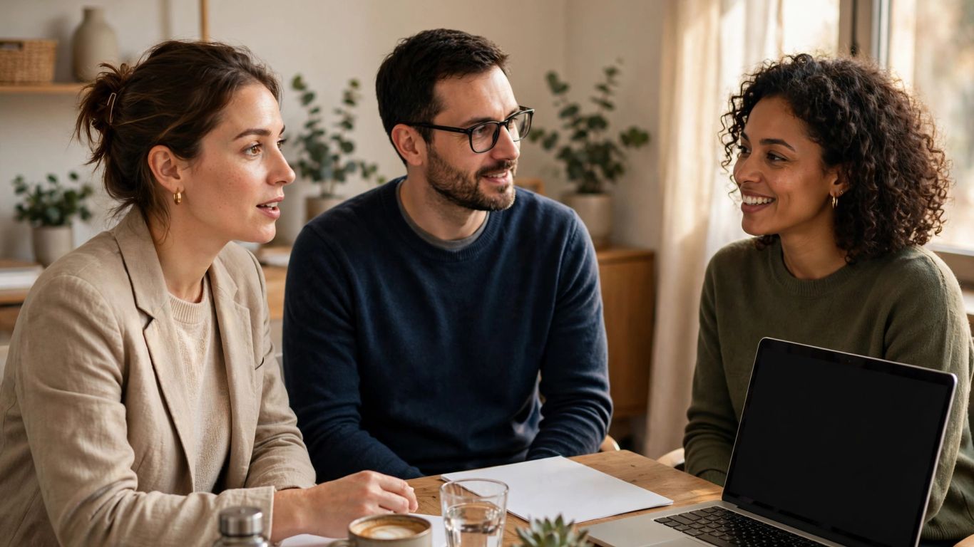 Profesionales colaborando en una reunión de recursos humanos