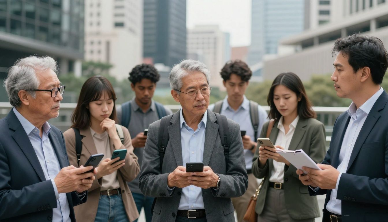 Australians discussing finances and adapting to market changes.