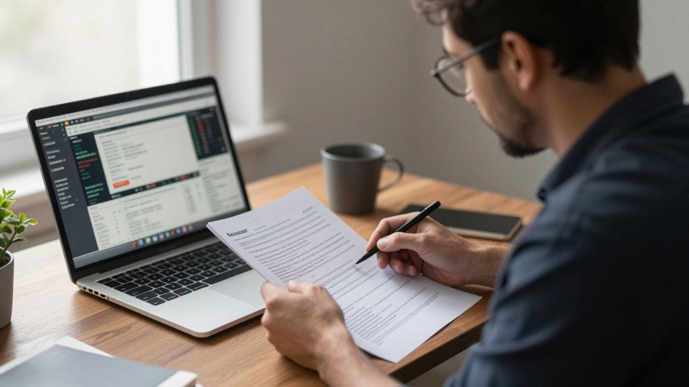A trader reviewing funding terms at a desk