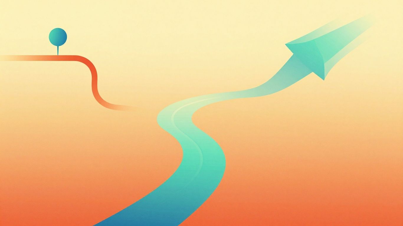 Abstract visual of a marketing funnel with flowing lines.