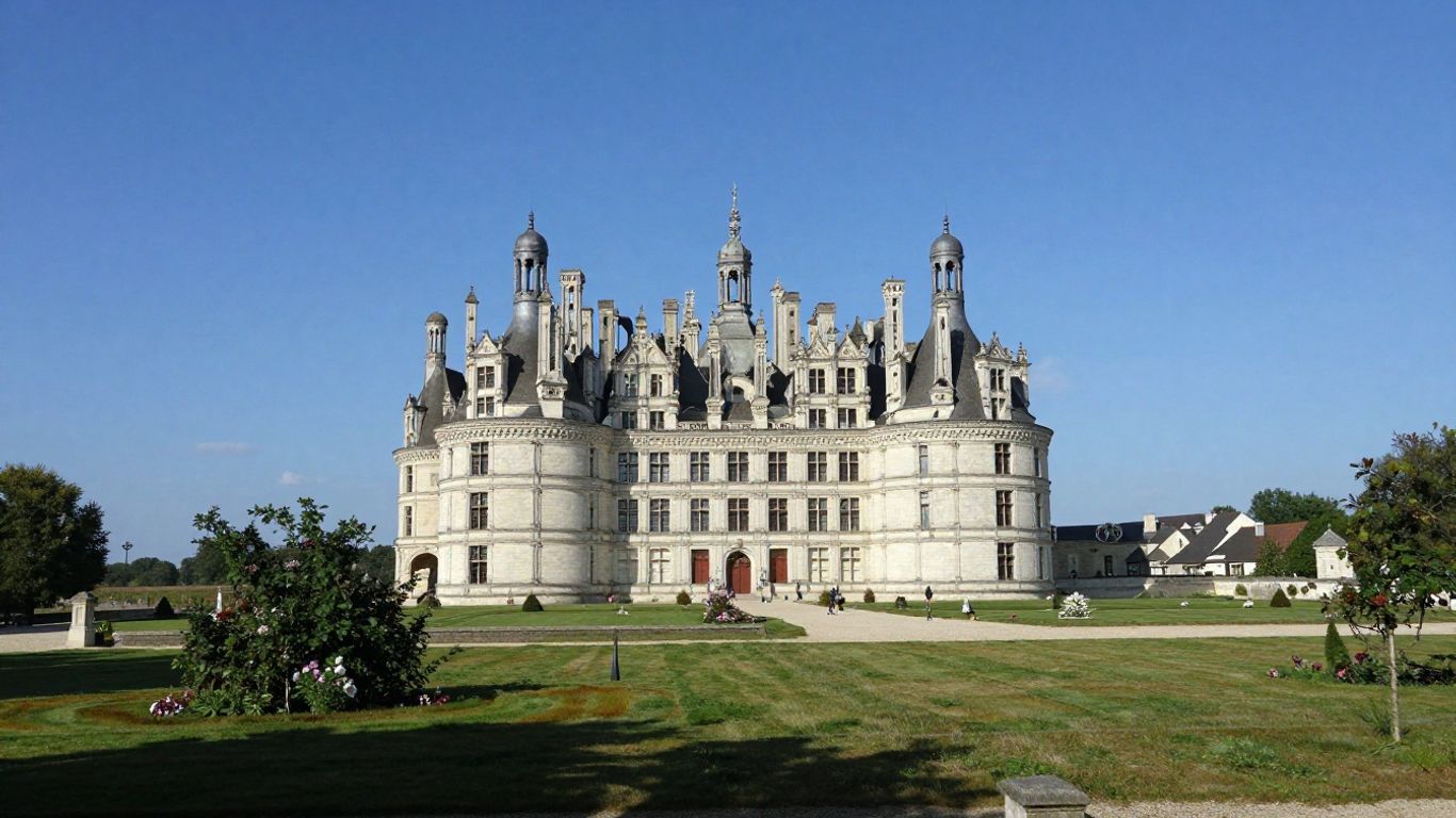 Château de Chambord rooftop and estate