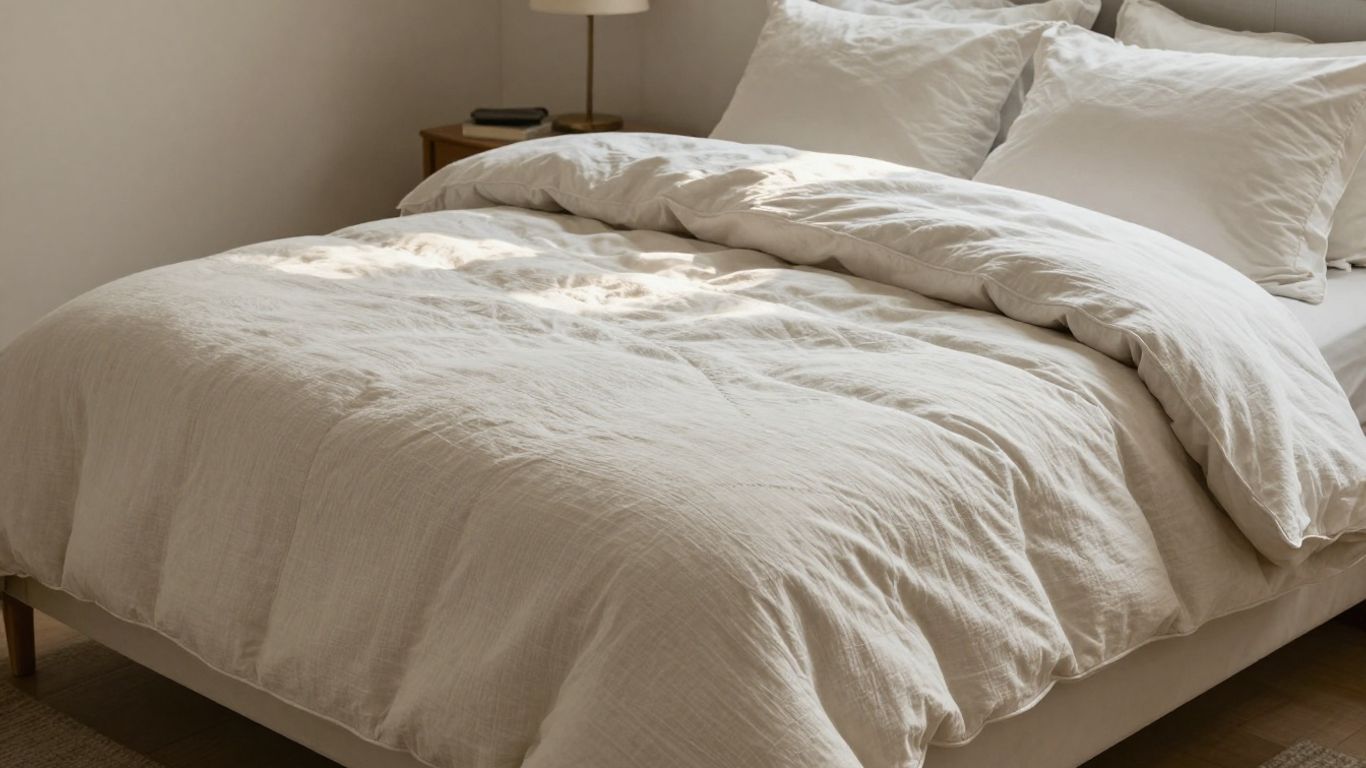Brooklinen comforter set on a cozy, well-made bed.