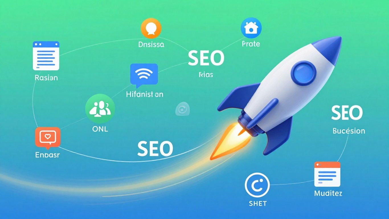 Web design, SEO, and Facebook boosting synergy.