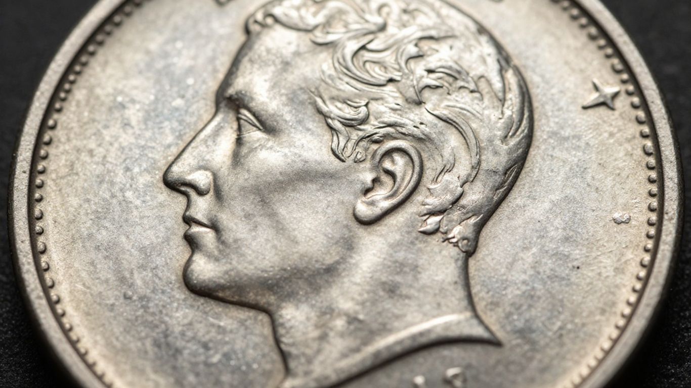 Coin with a weak strike, showing a faded design.