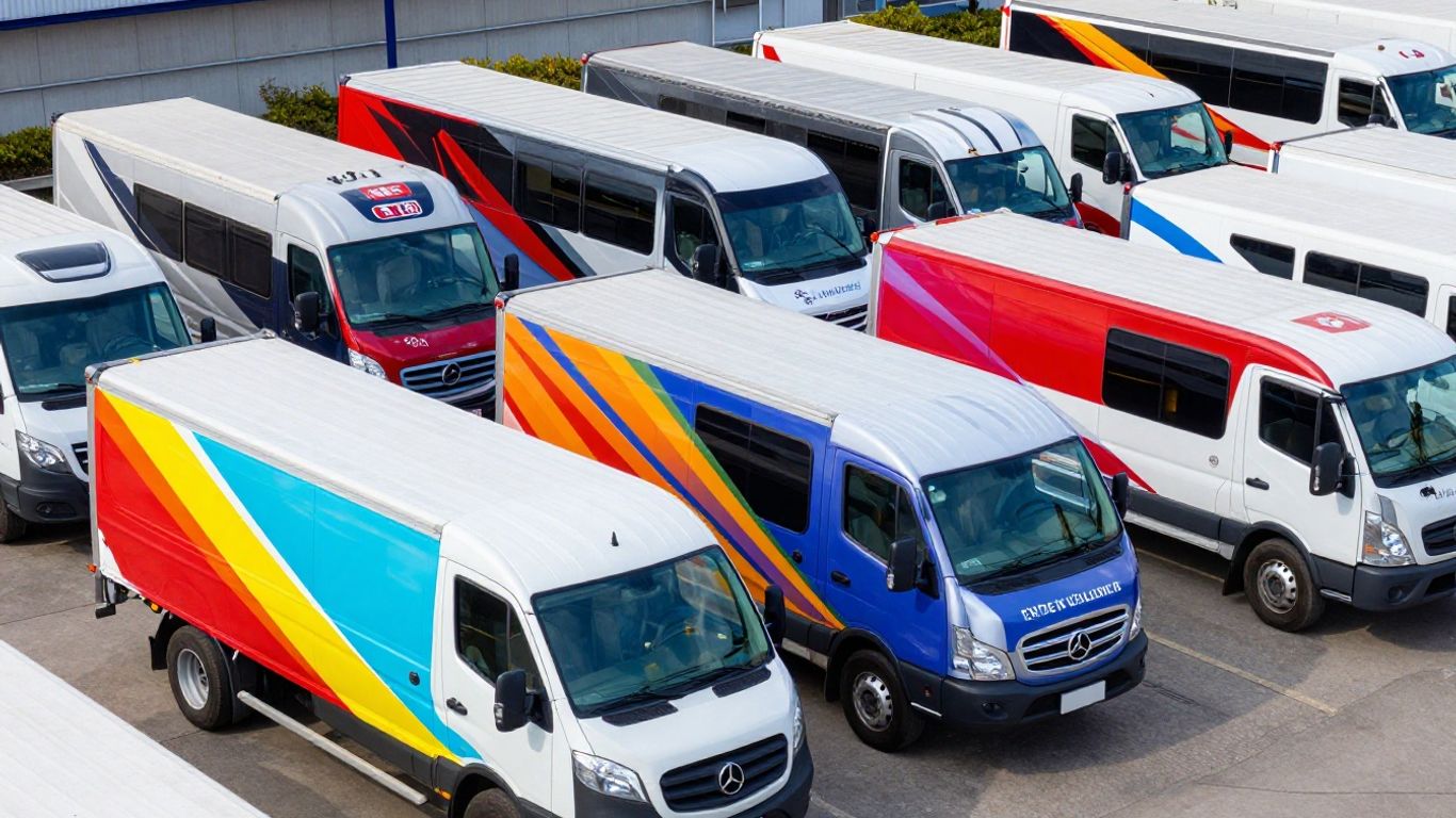 Commercial trailers and vehicles with durable vinyl wraps.