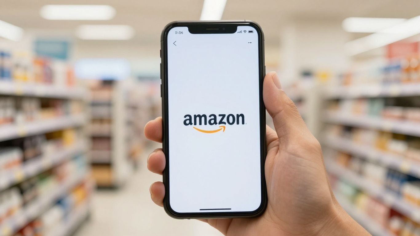 Amazon ACOS concept on a smartphone screen.