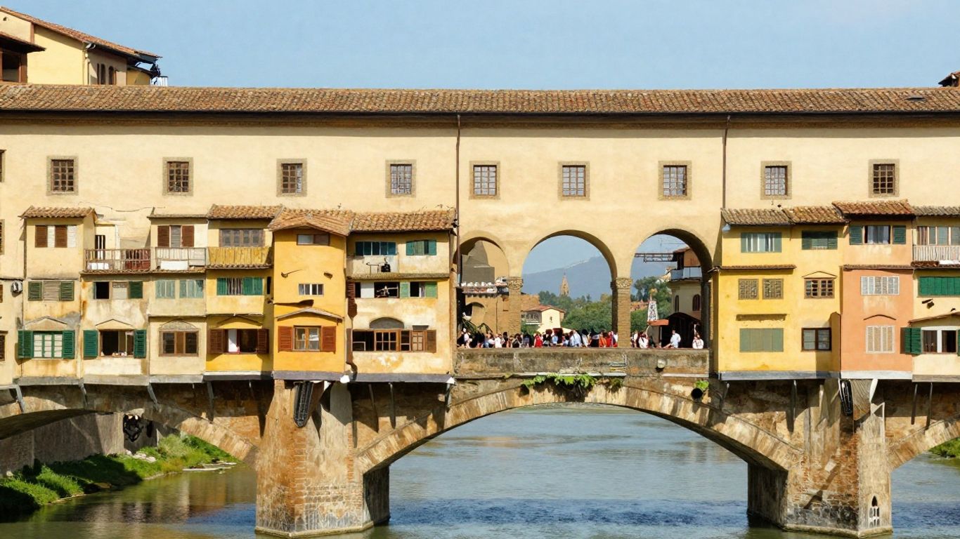 Uffizien in Florenz mit Arno und Ponte Vecchio