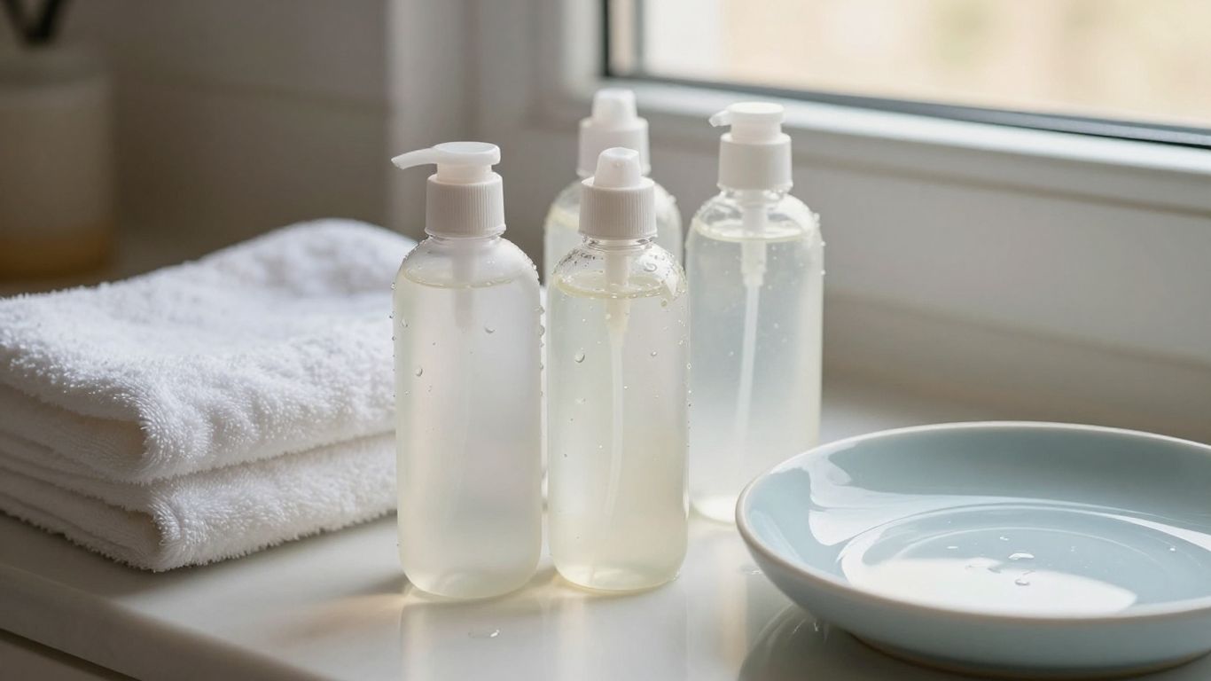 Three lubricant textures beside soft towels
