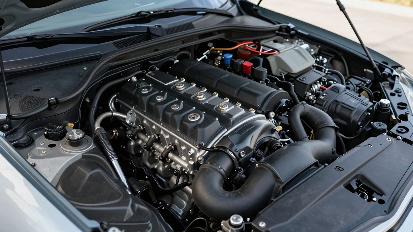 A clean V6 engine bay