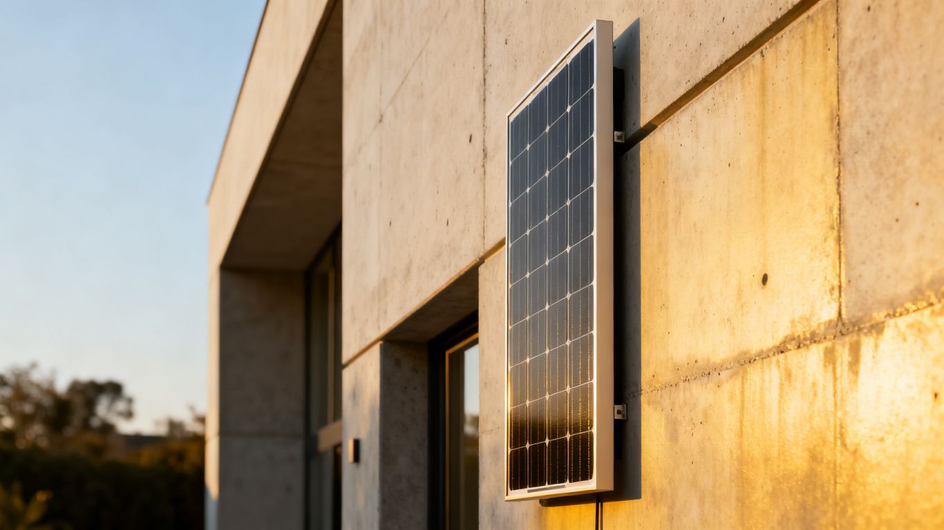 Panneau solaire installée sur façade moderne