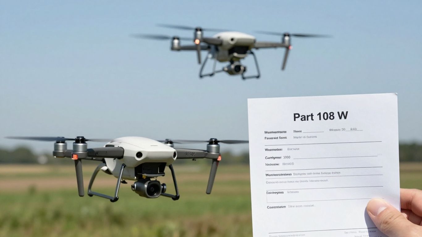 Drone flying, BVLOS waiver vs Part 108 comparison.