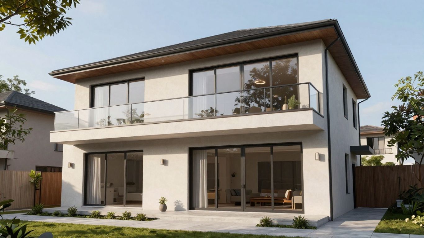 Newly added second story on a house.