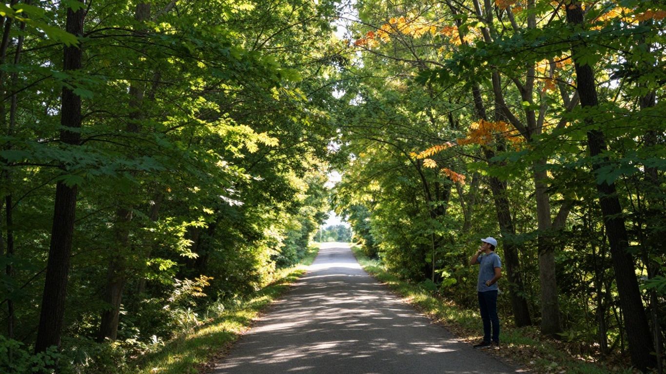 Person looking at a path towards a bright future.