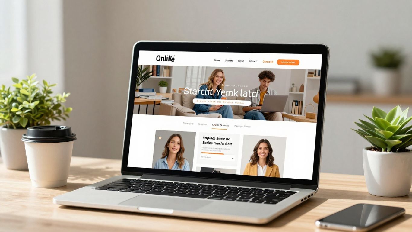 Online store website on a laptop screen.