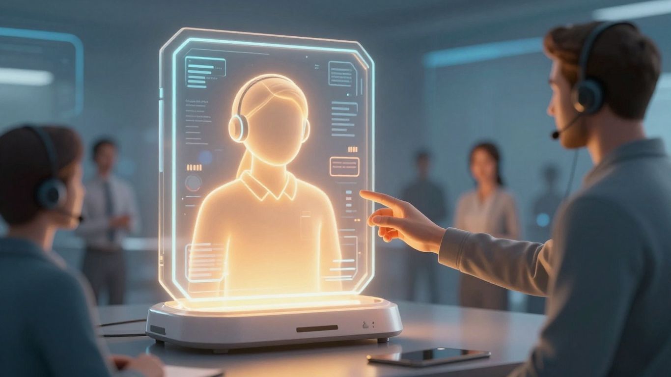 AI and human interaction in customer service.