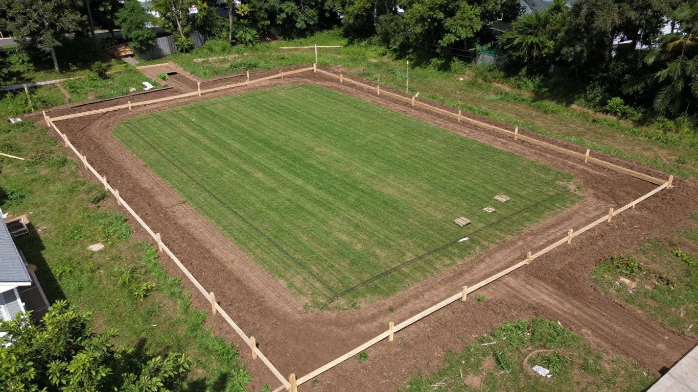 Aerial view of site excavation