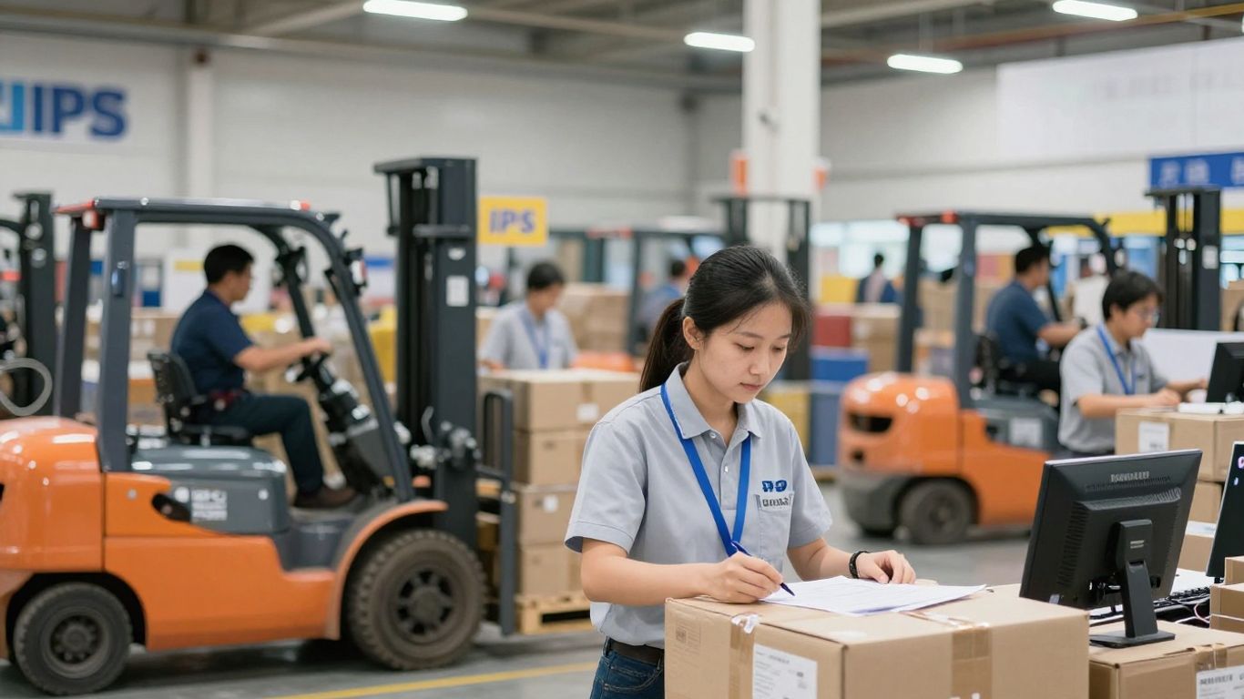 Distribution center operations team managing logistics