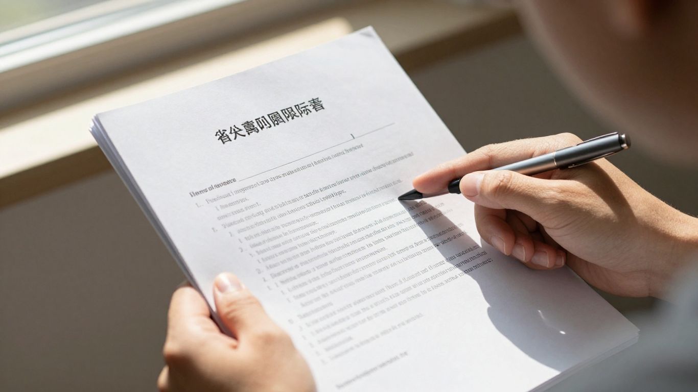 Persona revisando detalles de póliza de seguro de hogar.