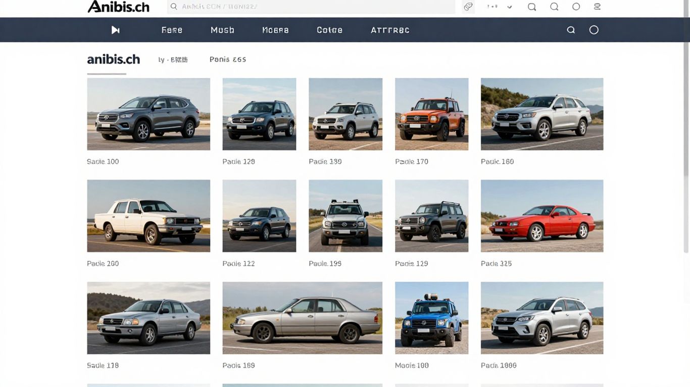 anibis.ch Webseite mit Fahrzeugen und Artikeln