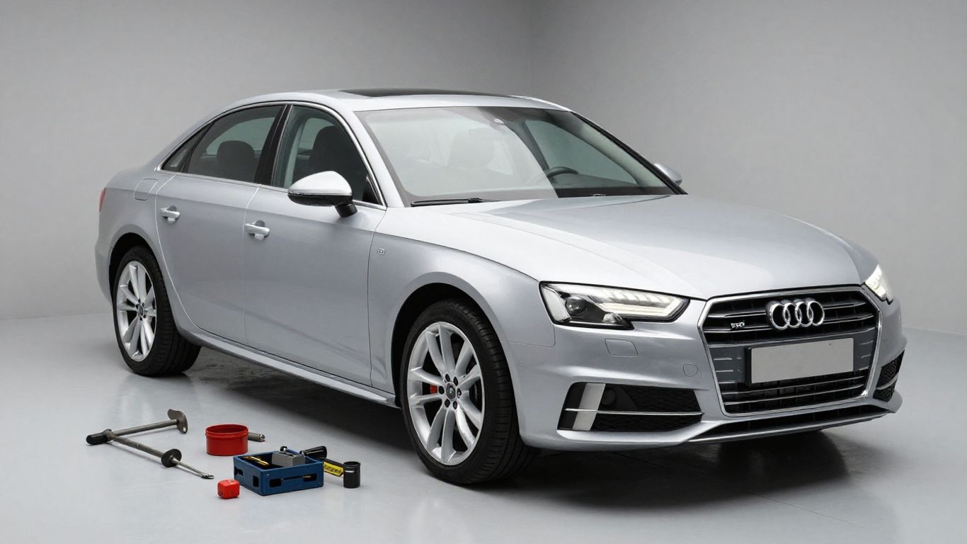 Audi car in a professional repair bay.