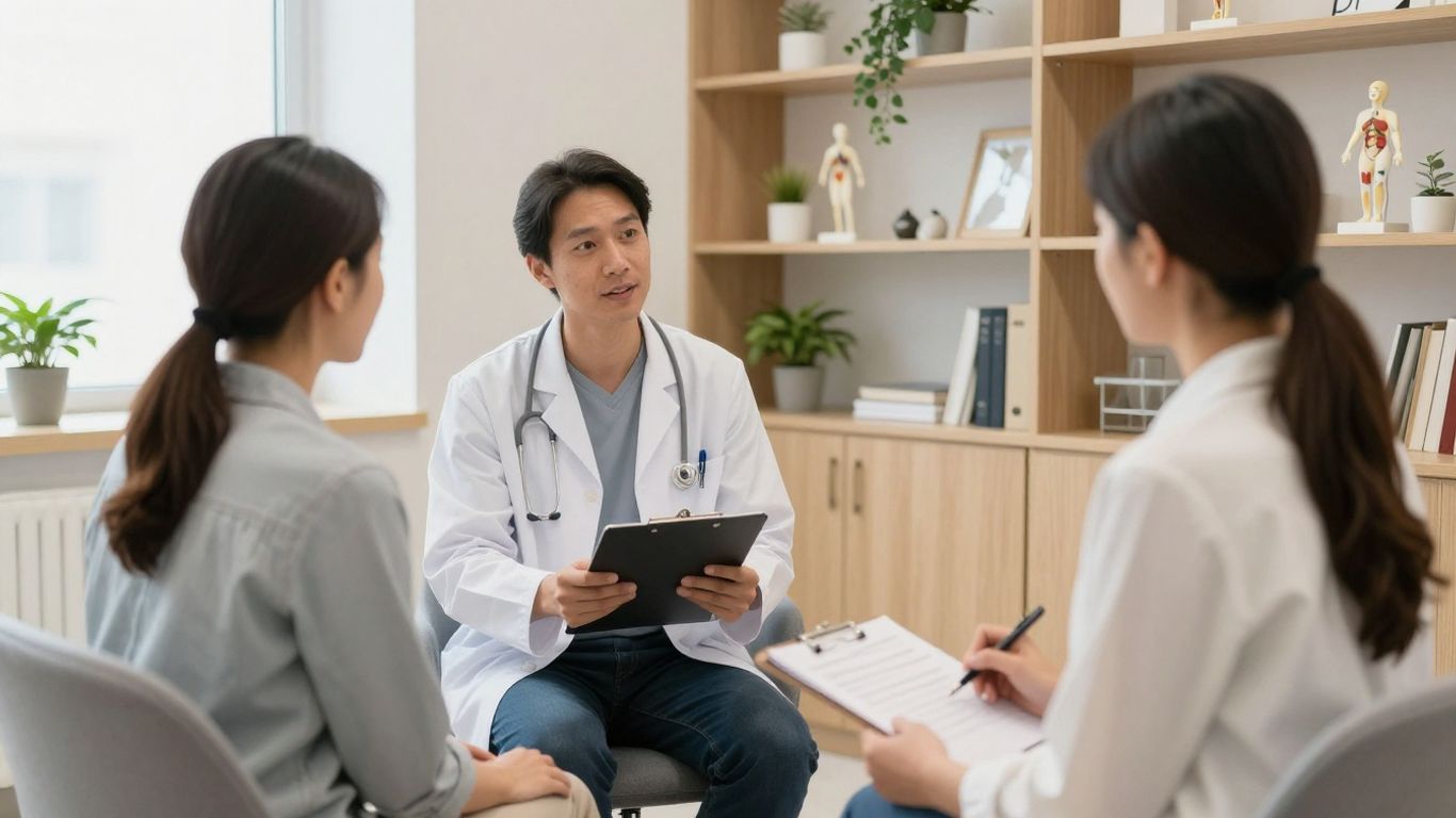 A consultation in progress