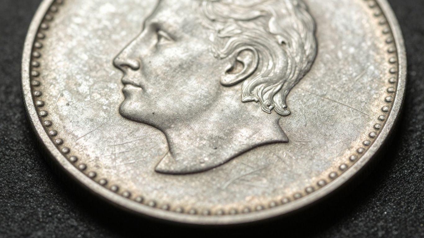 Detailed view of silver coin fields