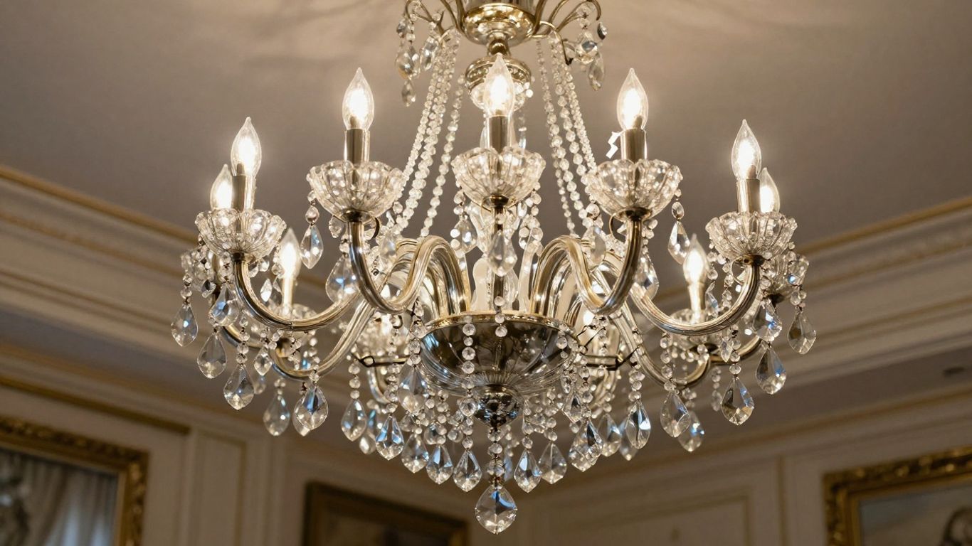 Elegant Olivia chandelier with sparkling crystals