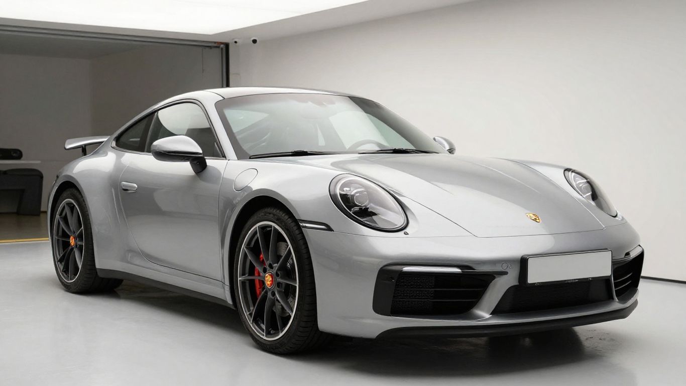 Porsche car in a garage