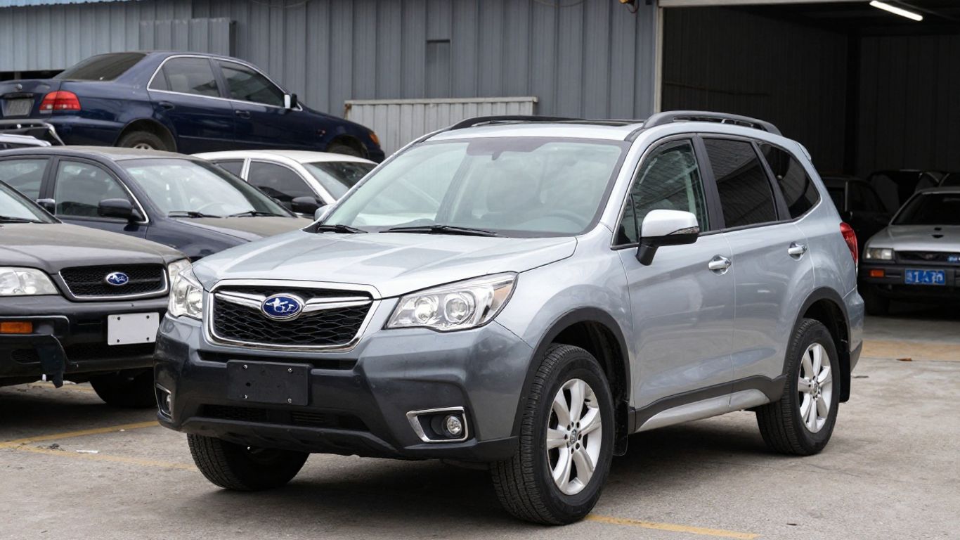 Subaru Forester parts at a wrecking yard.