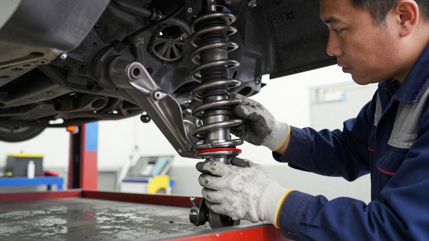 Technician reviewing vehicle part specifications