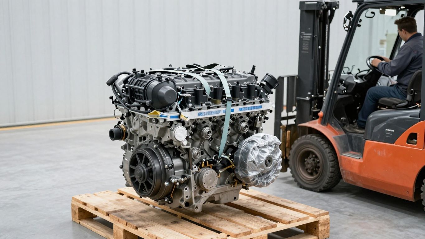 Engine secured for expedited freight transport