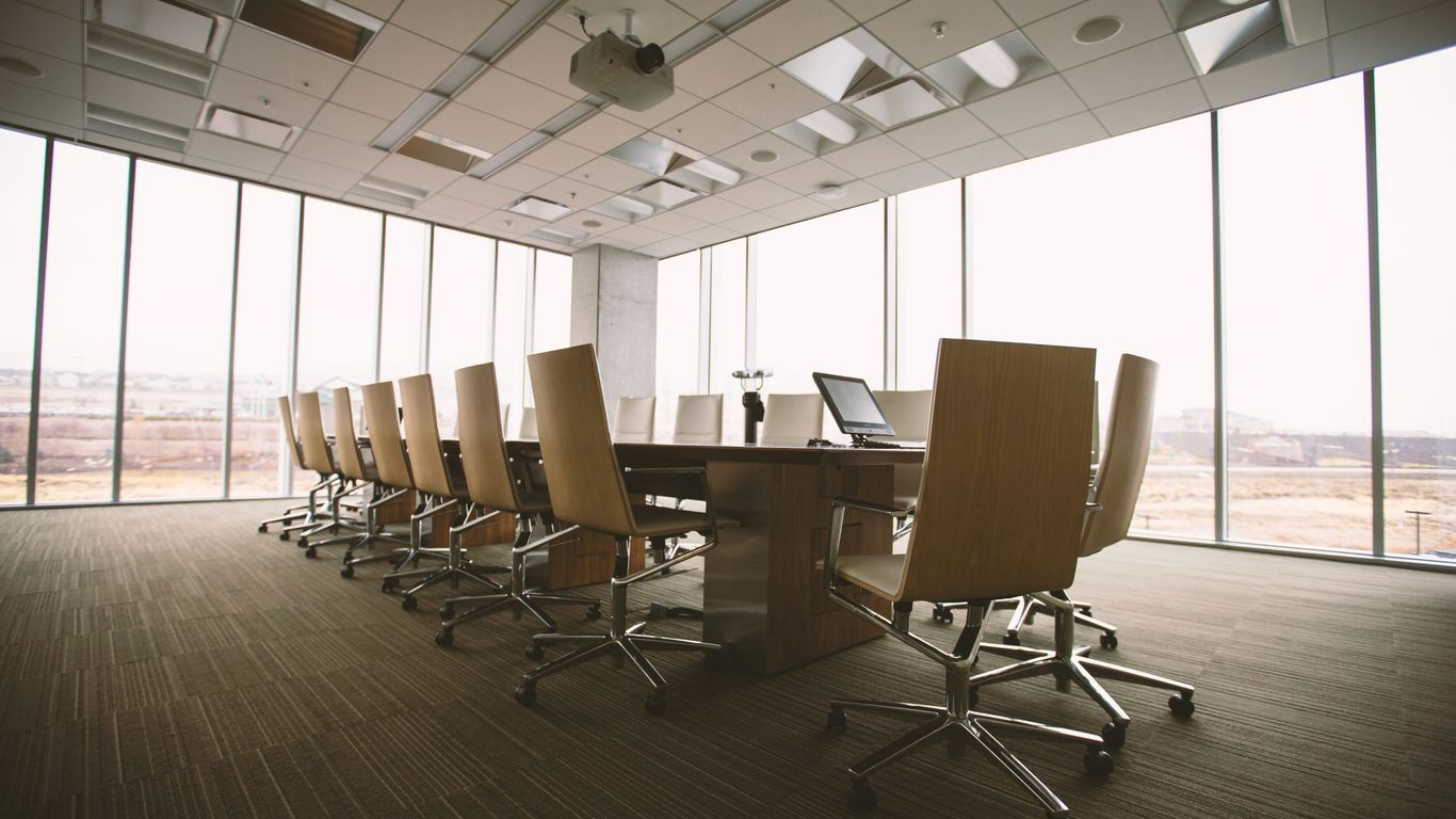 Modern business meeting setup inside the hall