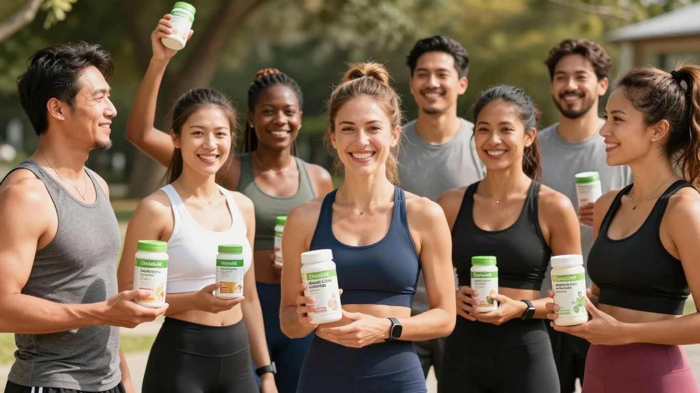 People enjoying Herbalife products and fitness.