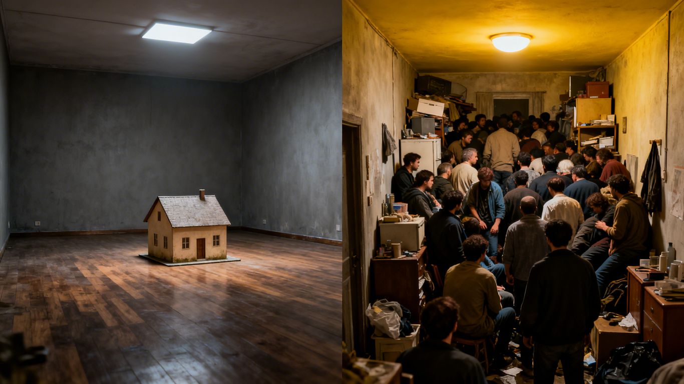 寬敞與擁擠的房屋內部對比圖