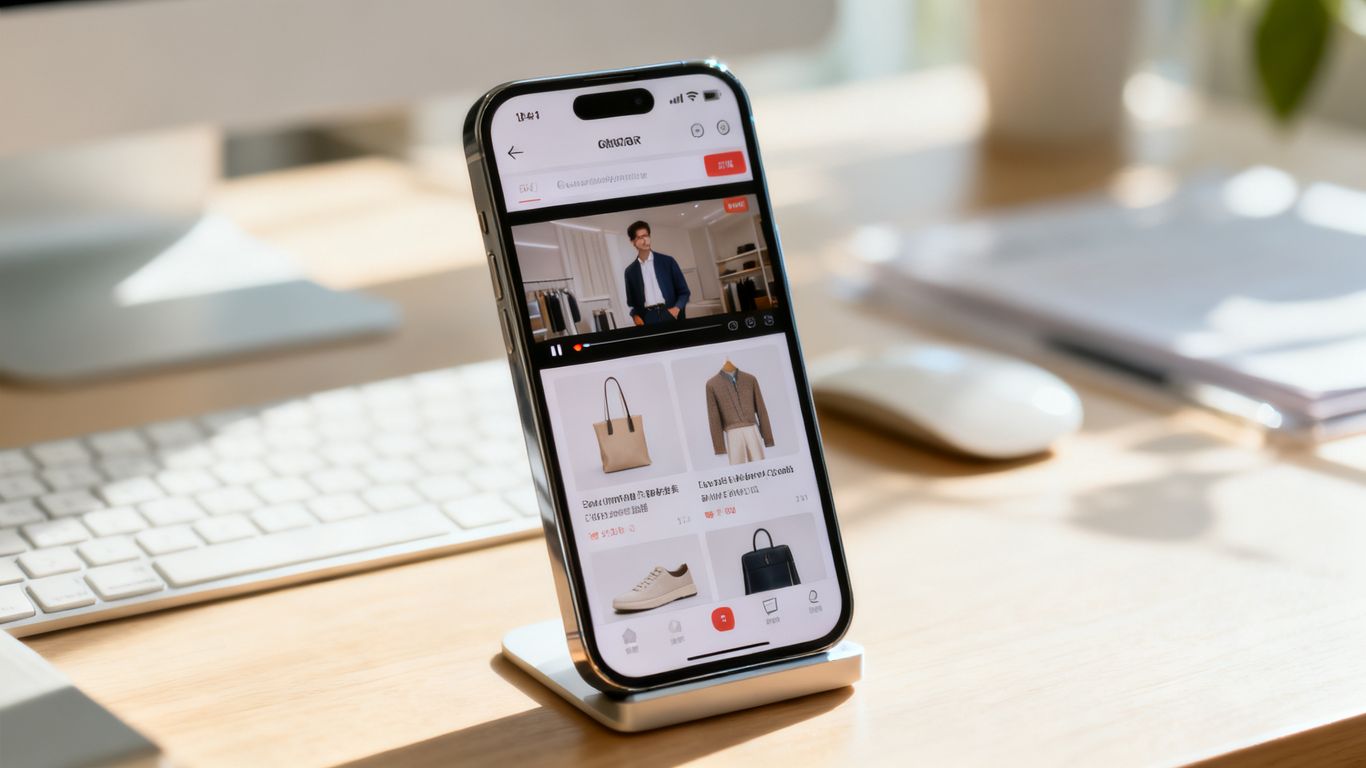 Mobile storefront with products and creator videos