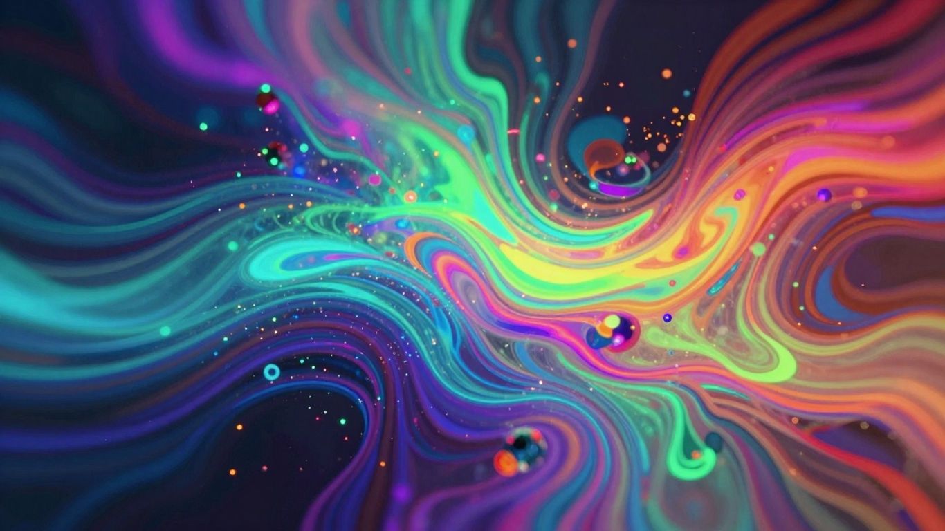 AI music video visualizer with abstract light forms.