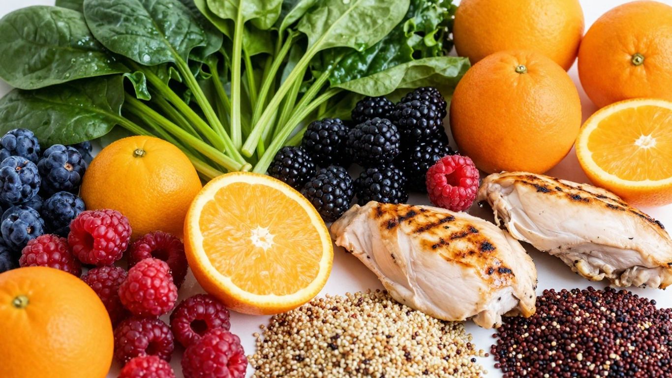 Healthy foods for recovery and nutrition.