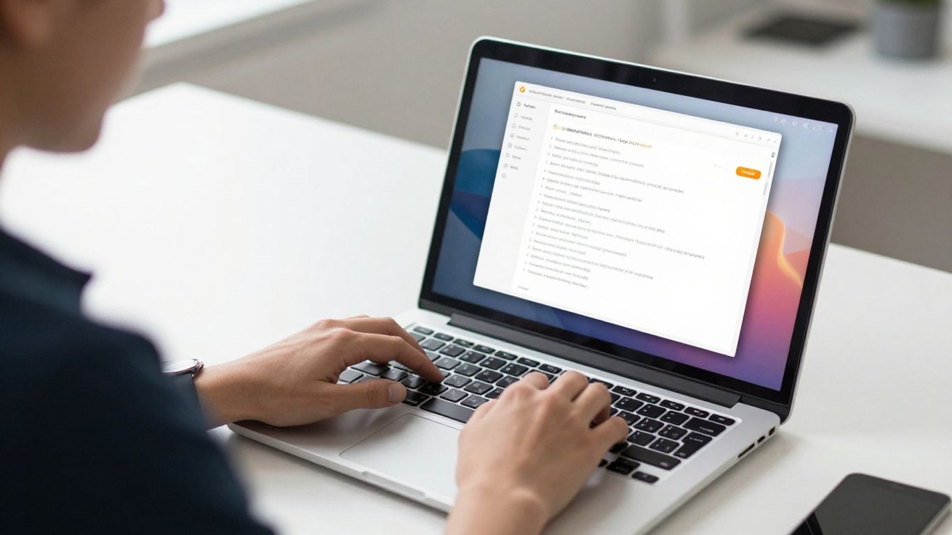 A person analyzing product trends on a laptop computer
