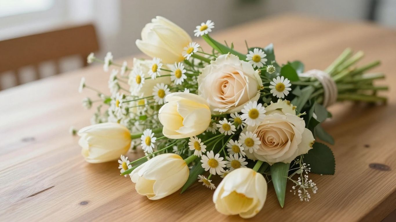 A thoughtful bouquet of seasonal flowers