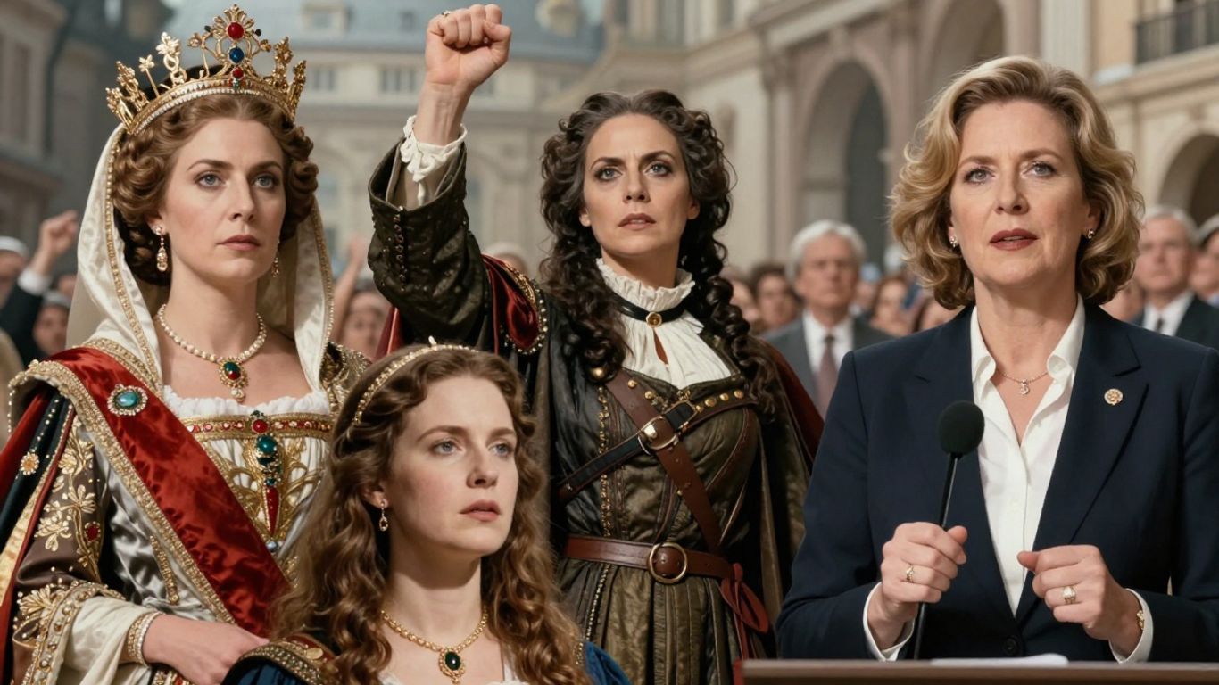 Montage of powerful historical and modern women leaders.