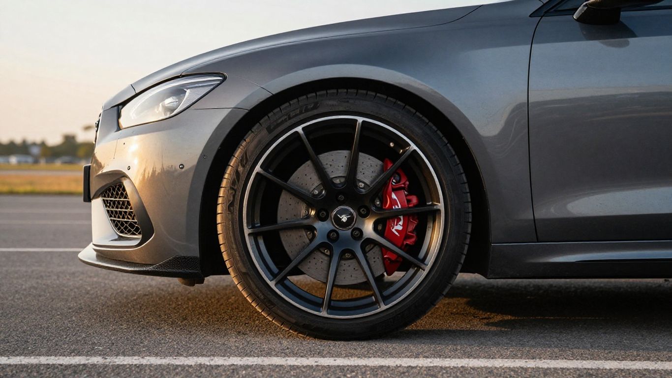 Performance tires on alloy wheels