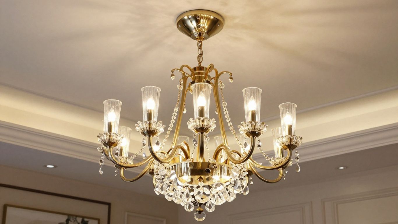 Buster+Punch chandelier with intricate metallic design