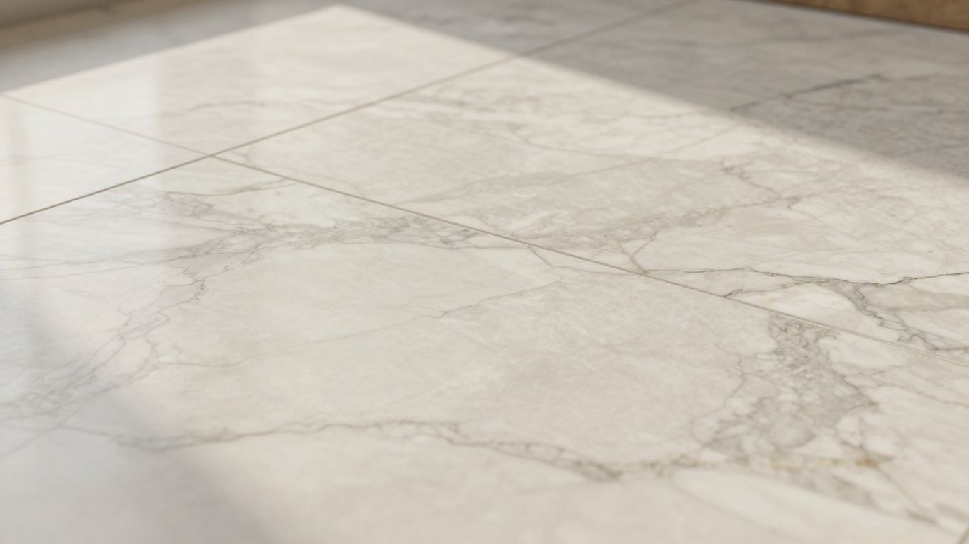 Close-up sketch of polished marble tile floor.