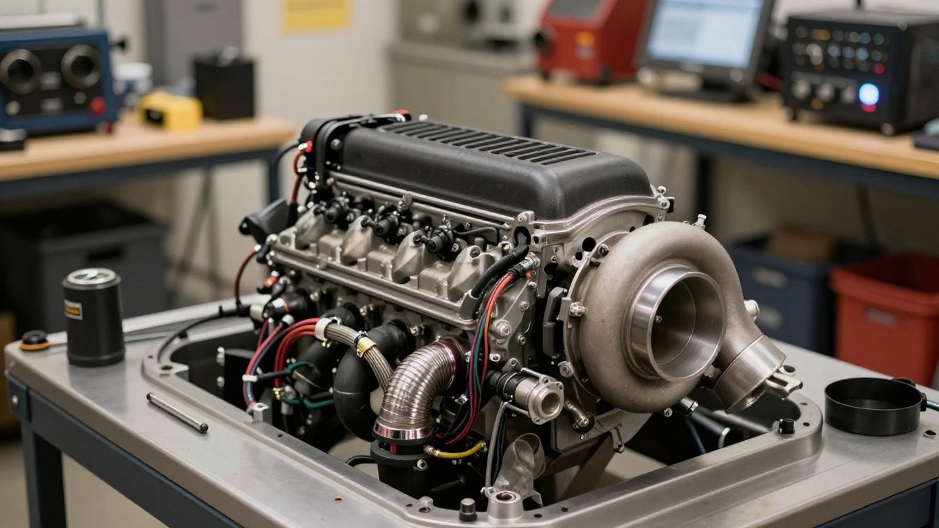 Modern ECU mounted beside engine components